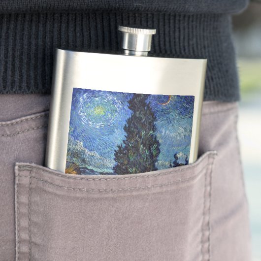 Van Gogh Road mit Cypressionismus Flachmann (Beispiel)