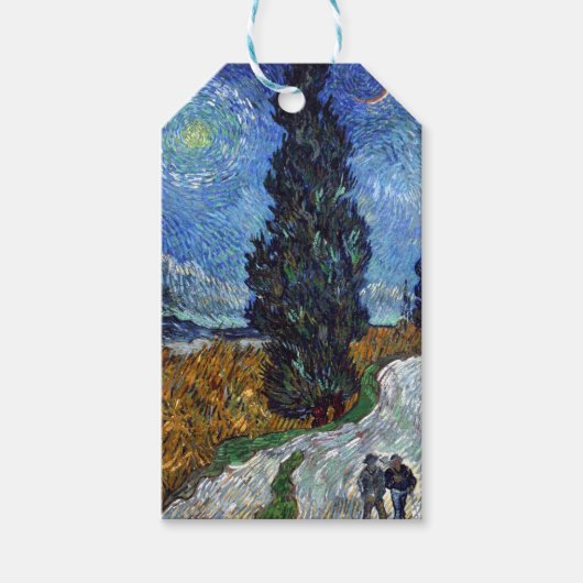 Van Gogh Road mit Cypressionismus Geschenkanhänger (Vorderseite)