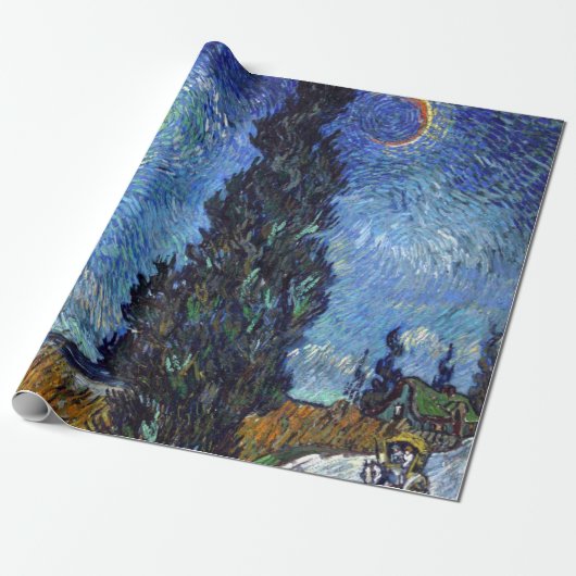 Van Gogh Road mit Cypressionismus Geschenkpapier (Ungerollt)