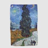 Van Gogh Road mit Cypressionismus Golfhandtuch (Vorderseite)
