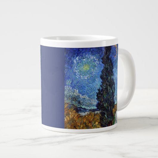 Van Gogh Road mit Cypressionismus Jumbo-Tasse (Vorderseite Rechts)