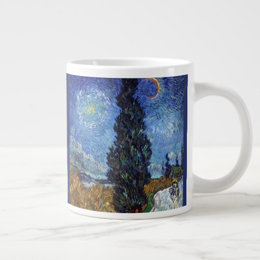 Van Gogh Road mit Cypressionismus Jumbo-Tasse (Rechts)