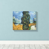 Van Gogh Road mit Cypressionismus Leinwanddruck (Insitu (Holzboden))