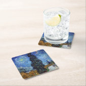 Van Gogh Road mit Cypressionismus Rechteckiger Pappuntersetzer (Vor Ort)