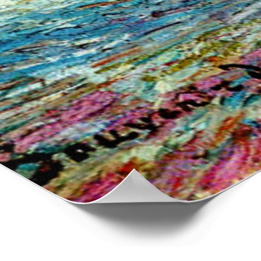 Van Gogh - Rosa Pfirsichbäume Poster (Ecke)