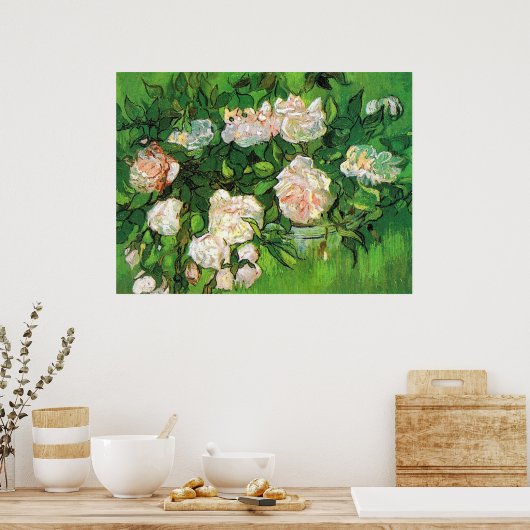 Van Gogh - Rosa Roses, Poster (Küche)