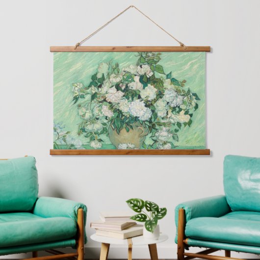 Van Gogh Rose Art Famous Wood Wall Wandteppich Mit Holzrahmen (Wohnzimmer)