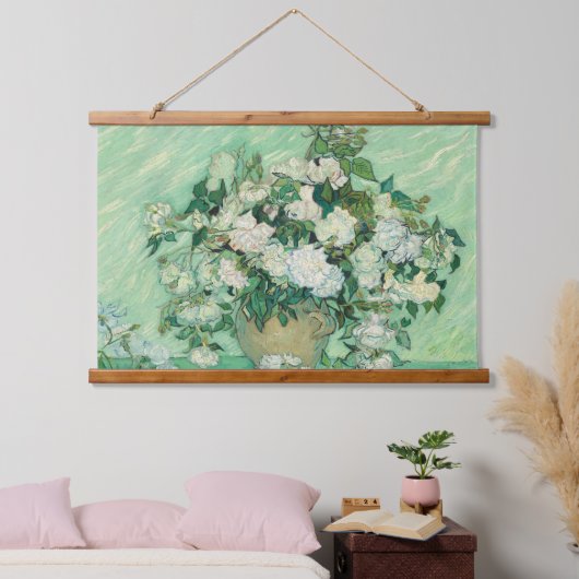 Van Gogh Rose Art Famous Wood Wall Wandteppich Mit Holzrahmen (Schlafzimmer)