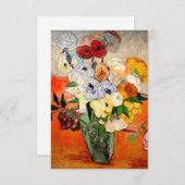 Van Gogh Rose und Anemones Begleitkarte (Vorne/Hinten)