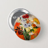 Van Gogh Rose und Anemones Button (Vorne & Hinten)