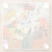 Van Gogh Rose und Anemones Glasuntersetzer (Rückseite)