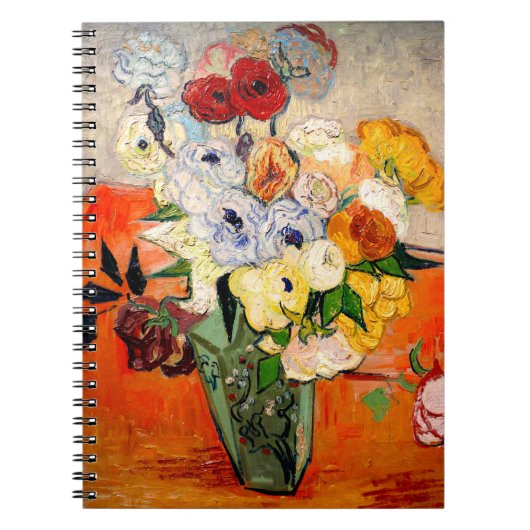 Van Gogh Rose und Anemones Notizblock (Vorderseite)