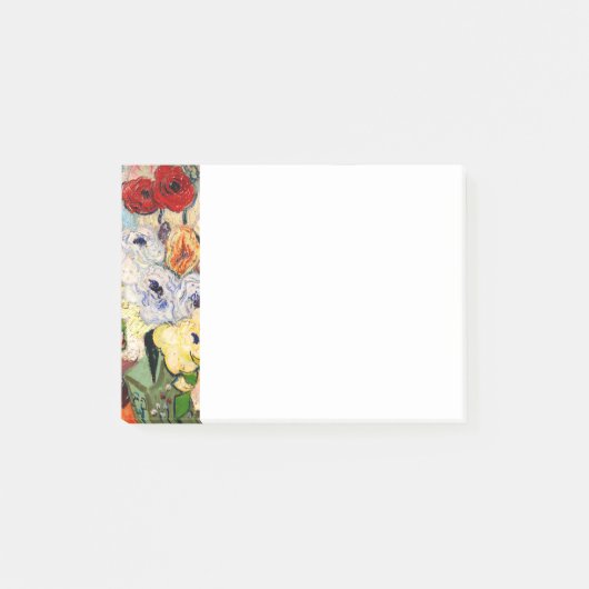 Van Gogh Rose und Anemones Post-it Klebezettel (Vorderseite)