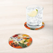 Van Gogh Rose und Anemones Runder Pappuntersetzer (Vor Ort)