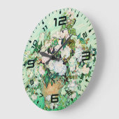 Van Gogh Roses Wall Clock – Mint Elegance Große Wanduhr (Winkel)