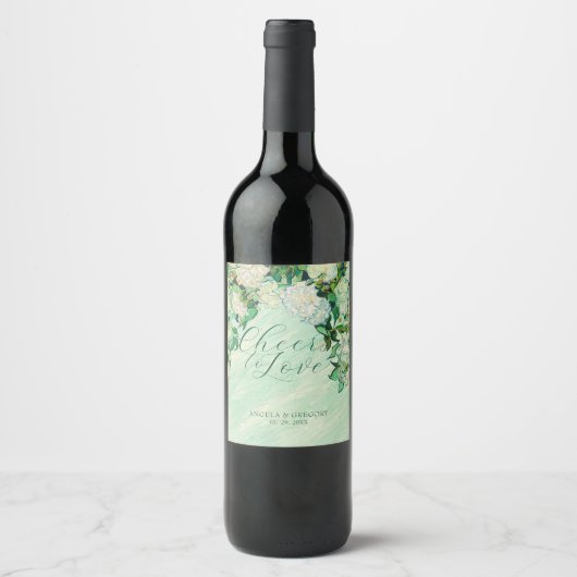 Van Gogh Roses Wedding Wine Label Weinetikett (Vorderseite)