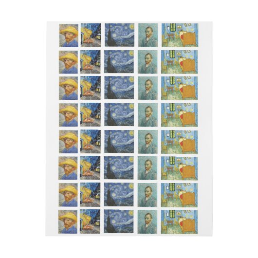 Van Gogh Rundum-Adressaufkleber (Bogen)