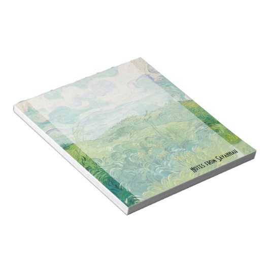 van Gogh’s Green Wheat Fields Personalized Notizblock (angewinkelt)
