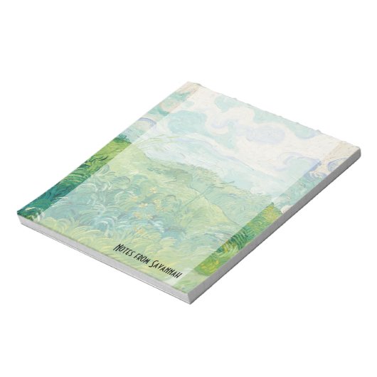 van Gogh’s Green Wheat Fields Personalized Notizblock (Rotiert)