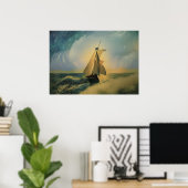 Van Gogh Sailor Boot im Ozean Poster (Heimbüro)