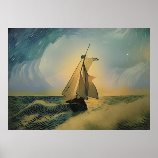 Van Gogh Sailor Boot im Ozean Poster (Vorne)