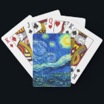 van gogh - sauer Nacht Spielkarten<br><div class="desc">Van Goghs berühmtes Gemälde "The Starry Night". In den 1880er Jahren,  als er während seines bleibe am Asyl von Saint Remy bemalt wurde,  stellte van Gogh die sanften Hügel und Zypressen dar,  die er aus seinem Fenster sah.  Digitale Verstärkung durch PixDezines.  Copyright © 2008-2020 PixDezines™. Alle Rechte vorbehalten.</div>