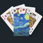 van gogh - sauer Nacht Spielkarten<br><div class="desc">Van Goghs berühmtes Gemälde "The Starry Night". In den 1880er Jahren,  als er während seines bleibe am Asyl von Saint Remy bemalt wurde,  stellte van Gogh die sanften Hügel und Zypressen dar,  die er aus seinem Fenster sah.  Digitale Verstärkung durch PixDezines.  Copyright © 2008-2020 PixDezines™. Alle Rechte vorbehalten.</div>