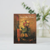 Van Gogh Save the Date mit Blume und Wein! Ankündigungspostkarte (Stehend Vorderseite)