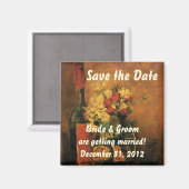 Van Gogh Save the Date mit Blume und Wein! Magnet (Vorderseite/Rückseite)