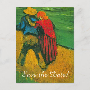 Van Gogh Save the Date! Zwei Liebende Ankündigungspostkarte