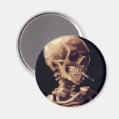 van gogh - Schädel mit brennender Zigarette Magnet (Vorderseite/Rückseite)