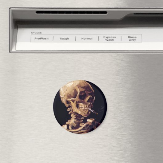 van gogh - Schädel mit brennender Zigarette Magnet (In Situ (Geschirrspüler))