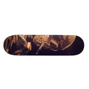 Van Gogh: Schädel mit dem Brennen von Cigaret Skateboard