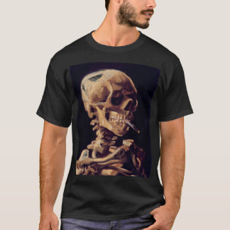 Van Gogh - Schädel mit einer brennenden Zigarette T-Shirt