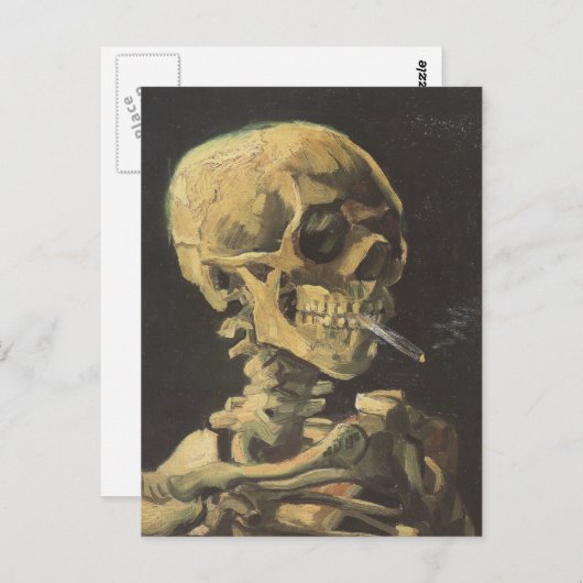 VAN GOGH - Schädel mit Zigarette 1885 Postkarte (Vorne/Hinten)