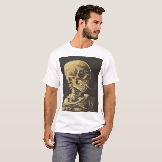 VAN GOGH - Schädel mit Zigarette 1885 T-Shirt (Vorne ganz)