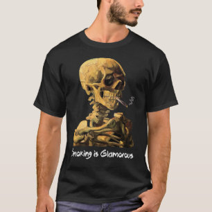 Van Gogh Schädel mit Zigarette rauchend ist glamou T-Shirt