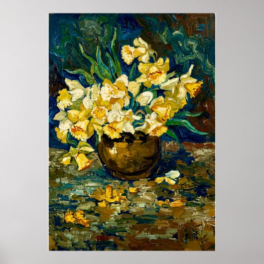 Van Gogh-Schale mit Narzissen  Poster (Vorne)