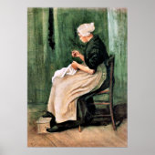 Van Gogh. Scheveninger Frau beim Nähen, Poster (Vorne)
