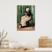 Van Gogh. Scheveninger Frau beim Nähen, Poster (Küche)