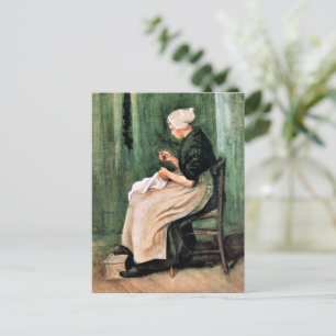 Van Gogh. Scheveninger Frau beim Nähen, Postkarte