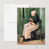 Van Gogh. Scheveninger Frau beim Nähen, Postkarte (Vorne/Hinten)