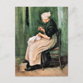 Van Gogh. Scheveninger Frau beim Nähen, Postkarte (Vorderseite)