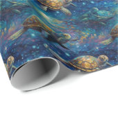 Van Gogh Schildkröten im Raummalereistil Geschenkpapier (Rolleneckpunkt)