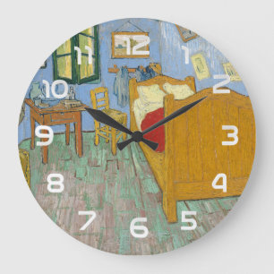 Van Gogh Schlafzimmer in Arles - Klassisches Gelb  Große Wanduhr