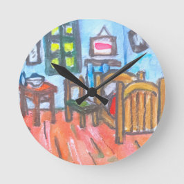 Van Gogh Schlafzimmer mini Runde Wanduhr