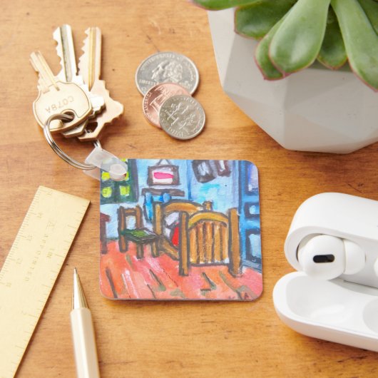 Van Gogh Schlafzimmer mini Schlüsselanhänger (Schreibtisch)
