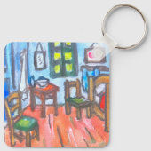 Van Gogh Schlafzimmer mini Schlüsselanhänger (Rückseite)