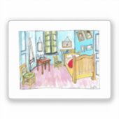 Van Gogh Schlafzimmer Tribut-Gemälde von mir. Aufkleber (Vorderseite)