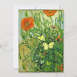 Van Gogh - Schmetterlinge und Mohn, Karte